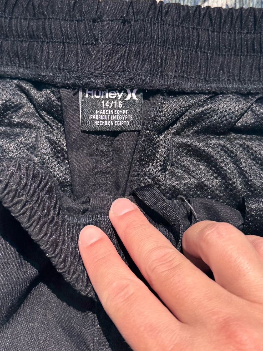 Hurley Black Casual Track Pants with White Logo - Picture 3 of 5